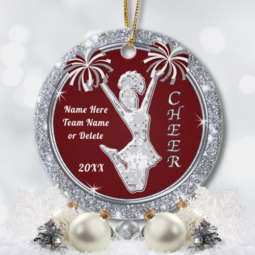 Personalized Cheerleader Ornament Cheer Favors Ceramic Ornament