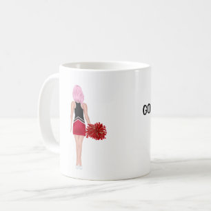 Personalized Cheerleader with pink hair Coffee Mug