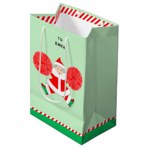Personalized Cheerleading Christmas Medium Gift Bag