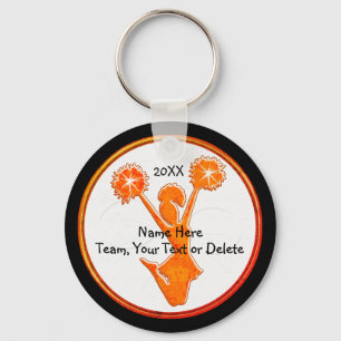 Personalized, Cheerleading Party Favors, YOUR TEXT Keychain
