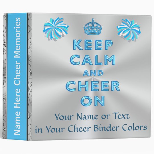 Personalized Cheerleading Scrapbook Turquoise 3 Ring Binder