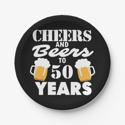 Personalized Cheers and Beers to 50 Years Paper Plates