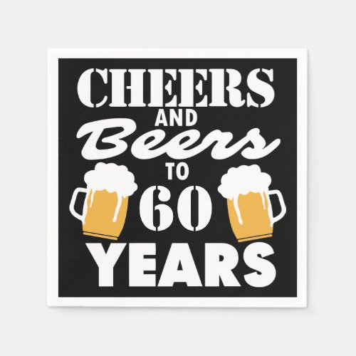 Personalized Cheers and Beers to 60 Years Napkins