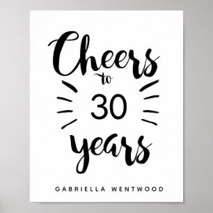 Personalized Cheers to 30 Years Poster