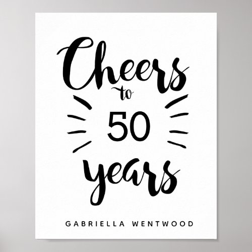 Personalized Cheers to 50 Years Poster