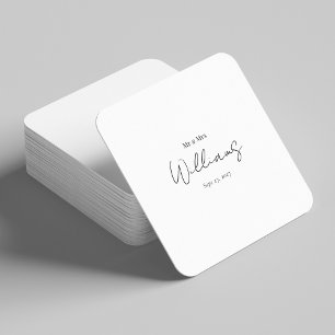 Personalized Cheers to Mr. & Mrs. Wedding Coasters