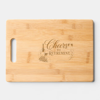 Personalized Cheers to Retirement Charcuterie Boar Engraved Cutting Board