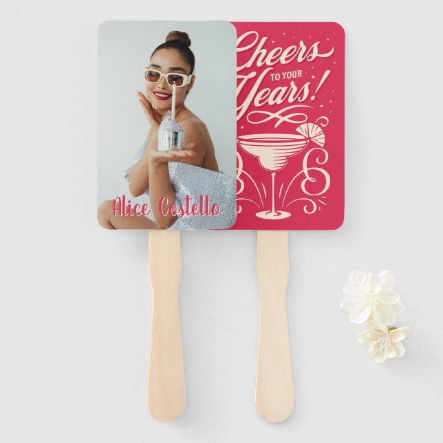 Personalized Cheers To Your Years! Fan Faces  (Front and Back)