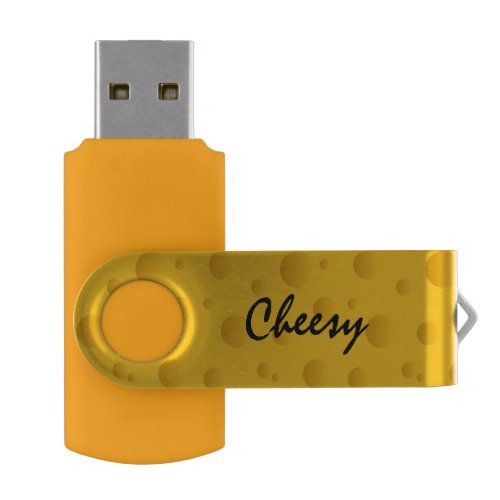 Personalized cheese pattern swivel USB flash drive