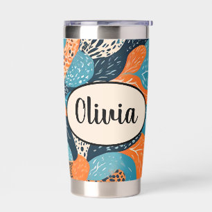 Personalized Cheetah and Abstract Print Insulated Tumbler
