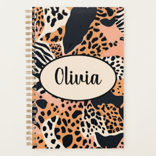 Personalized Cheetah and Zebra Print Planner