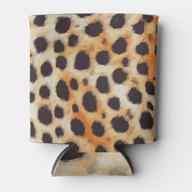 Personalized Cheetah Animal Pattern Can Cooler (Front)