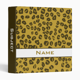 Personalized Cheetah Animal Print School Binder