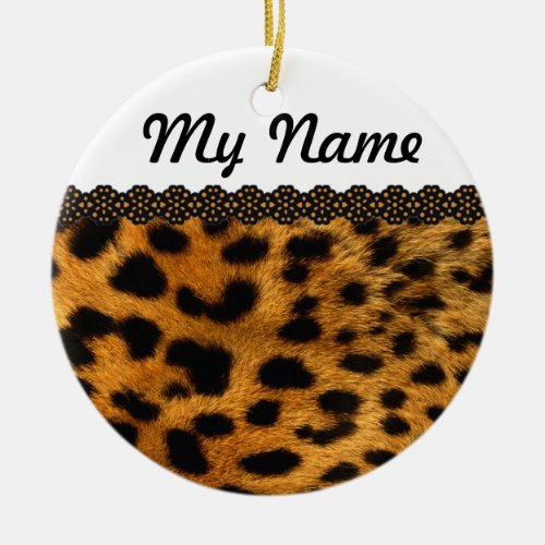 Personalized Cheetah Ceramic Ornament