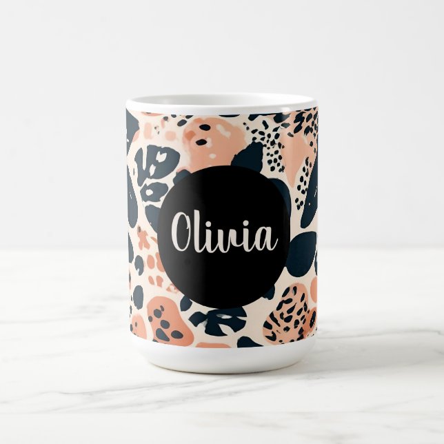 Personalized Cheetah Leopard Animal Print Coffee Mug (Center)