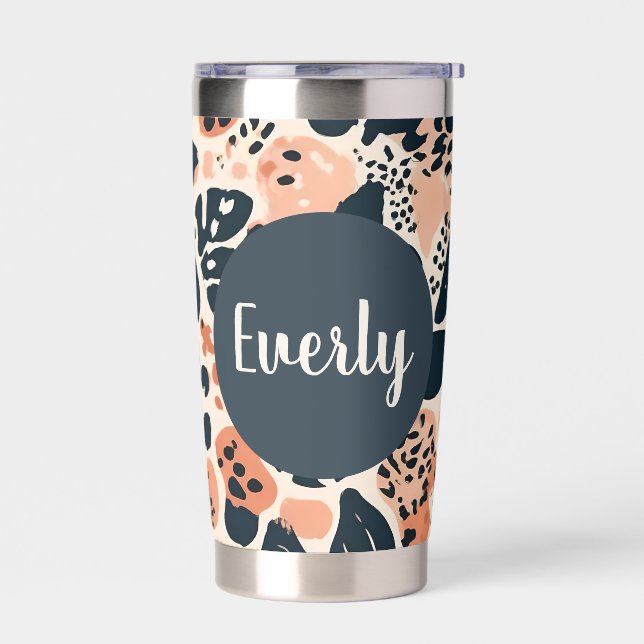 Personalized Cheetah Leopard Animal Print Insulated Tumbler (Left)