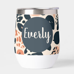 Personalized Cheetah Leopard Animal Print Thermal Wine Tumbler