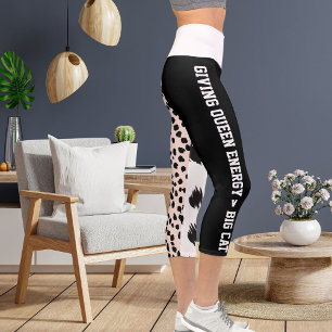 Personalized Cheetah Leopard Big Cat Pattern Spots Capri Leggings