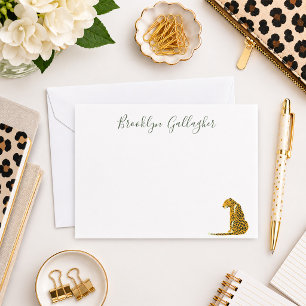 Personalized Cheetah Note Card