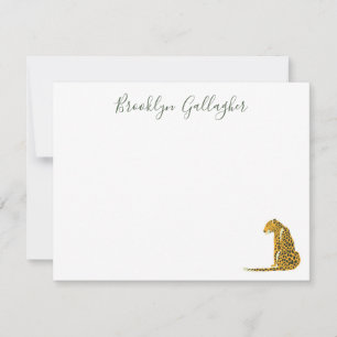Personalized Cheetah Note Card