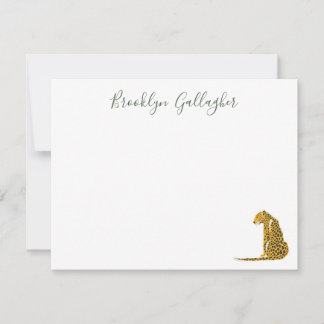 Personalized Cheetah Note Card