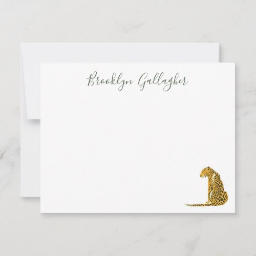 Personalized Cheetah Note Card