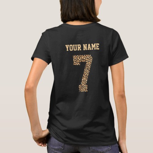 Personalized Cheetah Pattern Number 7 T_Shirt