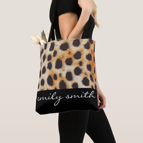 Personalized Cheetah Pattern Tote Bag