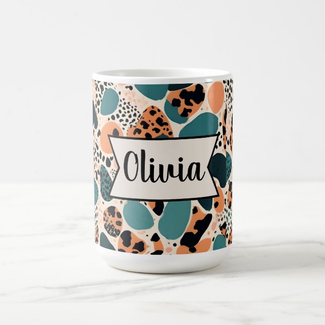 Personalized Cheetah Print Coffee Mug (Center)