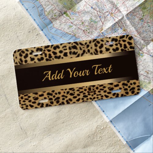 Personalized Cheetah Print pattern License Plate