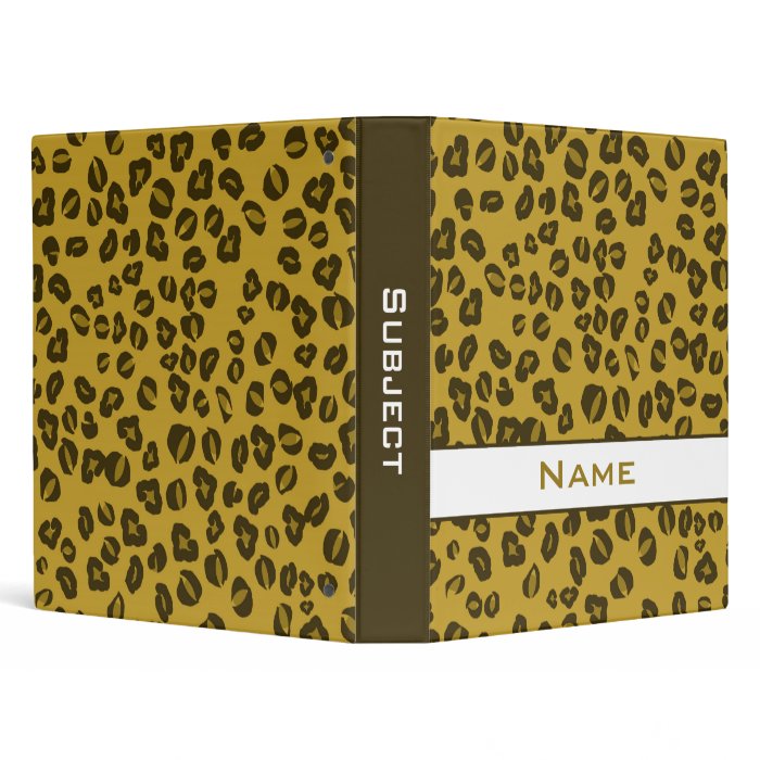 Personalized Cheetah Print School Binder