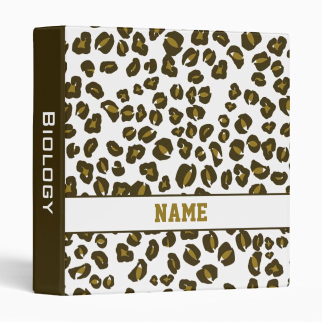 Personalized Cheetah School 3 Ring Binder (Front/Spine)