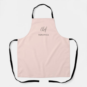 Personalized Chef Apron Minimal Blush Pink Apron