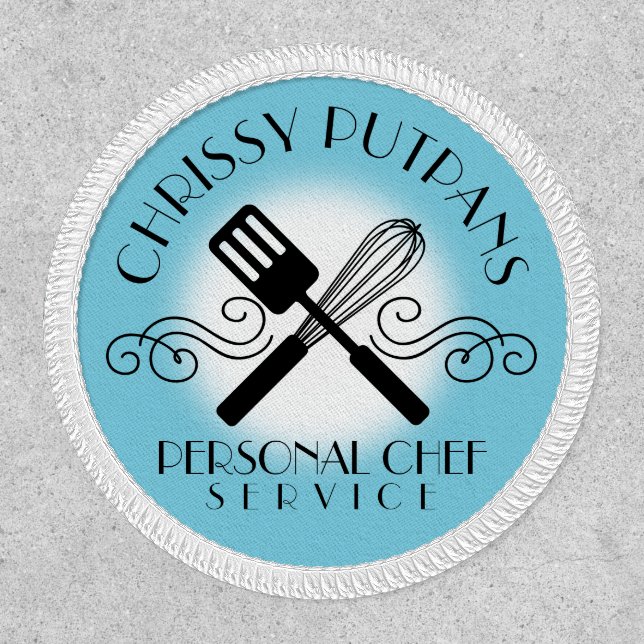 Personalized chef baker whisk spatula apparel patch (Front)