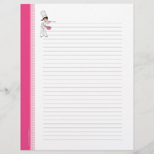 Personalized Chef Design Recipe Page Lined