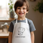 Personalized Chef Hat Kids' Apron<br><div class="desc">This personalized apron is for the little chef who likes to help out in the kitchen or at the barbecue grill. It features an illustration of a classic chef's hat with the word "Chef" in script. Customize it with the child's name below in sans serif font.</div>