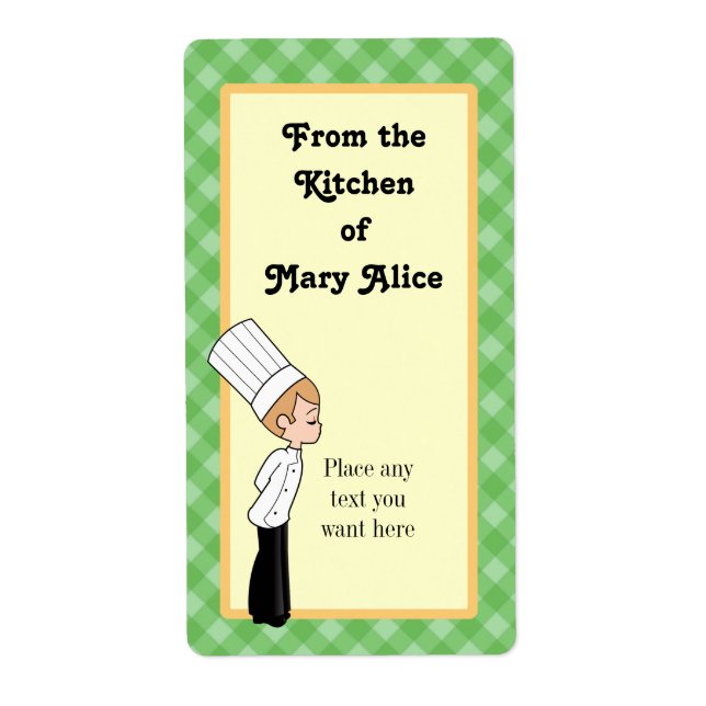 Personalized Chef Large Label #1 (Front)
