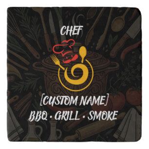 Personalized Chef Marble Kitchen Gift Trivet