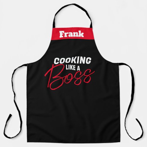 Personalized Chef Name Aprons Cooking Like a Boss Apron