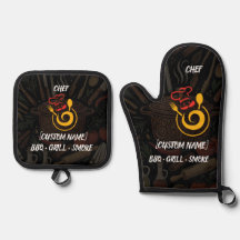 Personalized Chef Oven Mitt & Pot Holder Set