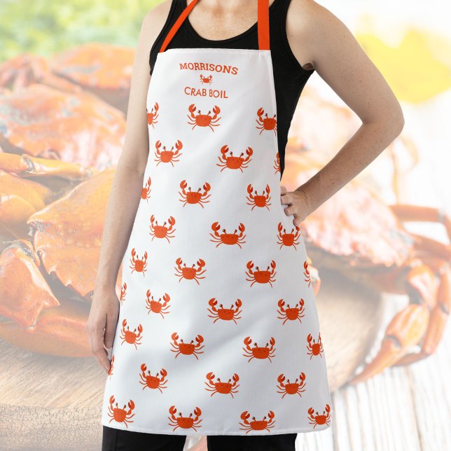 Personalized Chef Seafood Crab Boil Crab Pattern Apron (Creator Uploaded)