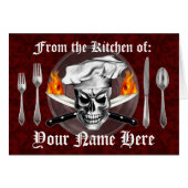 Personalized Chef Skull Recipe Card (Front Horizontal)
