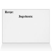 Personalized Chef Skull Recipe Card (Inside Horizontal (Top))