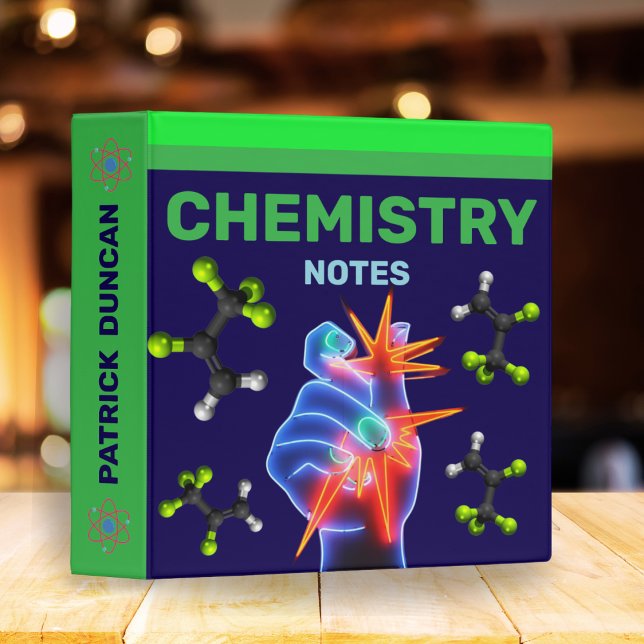 Personalized Chemistry Notes | Green & Navy 3 Ring Binder (Creator Uploaded)