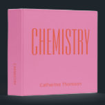 Personalized Chemistry Pink Orange School Subject 3 Ring Binder<br><div class="desc">Stay organized with our Personalized Chemistry Pink and Orange School Subject Binder! Featuring a vibrant color scheme and customizable name and subject fields, this binder is perfect for students who want to add a personal and stylish touch to their school supplies. Keep your notes and assignments neatly in place with...</div>