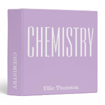 Personalized Chemistry Purple School Subject 3 Ring Binder