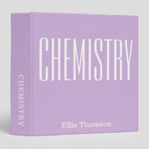 Personalized Chemistry Purple School Subject 3 Ring Binder