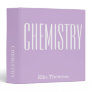 Personalized Chemistry Purple School Subject 3 Ring Binder