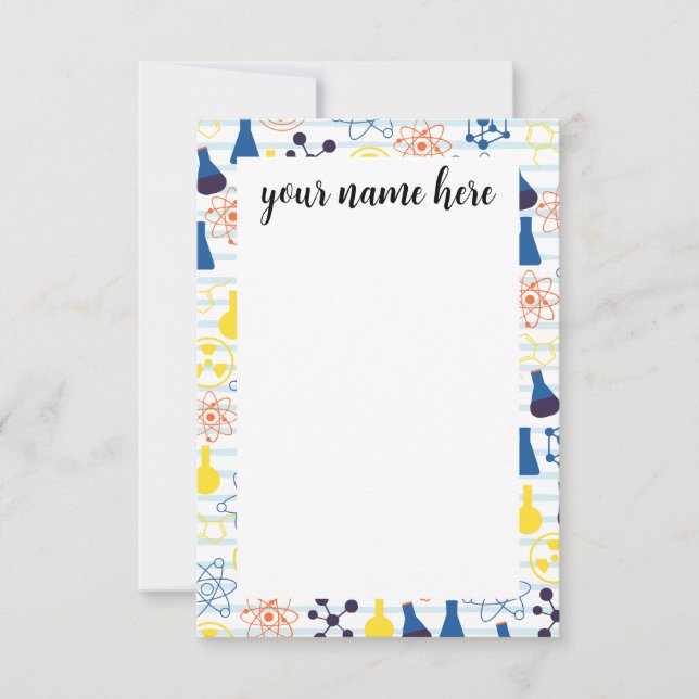 Personalized Chemistry teacher Note cards (Front)