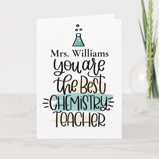 Personalized Chemistry Teacher Thank You Card (Front)